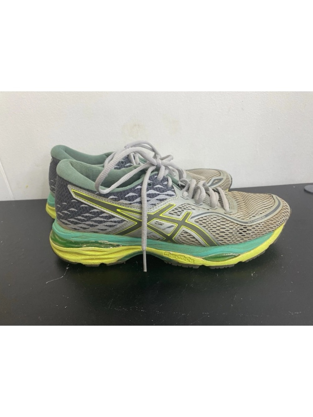 Asics Gray Green Yellow Women's Athletic Running Shoes